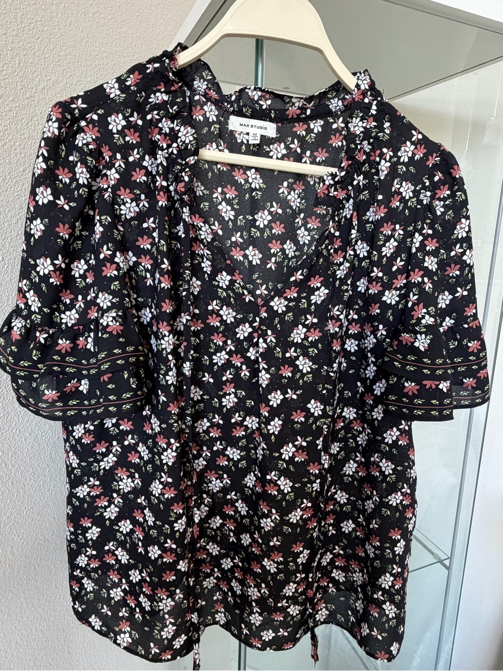 Max Studio Ruffle Sleeve Blouse